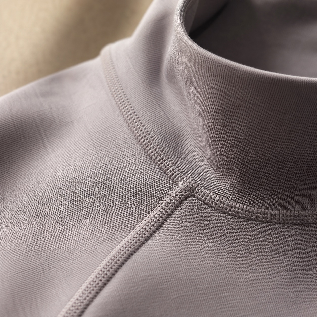 Elstead high-neck long-sleeve base layer — Long-Sleeve Base Layers by FITS LIKE. close detail of the fabric and finish.