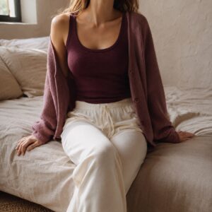 Rowledge ribbed scoop-back tank — Rib Body Layers by FITS LIKE. worn by a model.