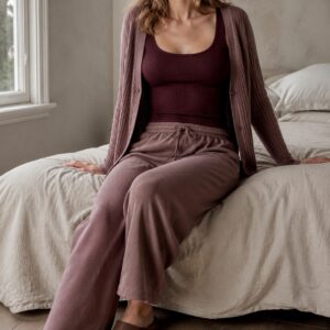 Hale ribbed scoop-back tank — Rib Body Layers by FITS LIKE. worn by a model.