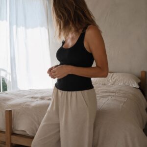 Churt ribbed body tank — Rib Body Layers by FITS LIKE. worn by a model.